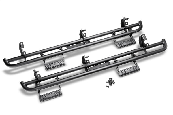 N-Fab RKR Cab Length Step System For 2019-2024 RAM 1500 Crew Cab - Textured Black, Detachable Steps