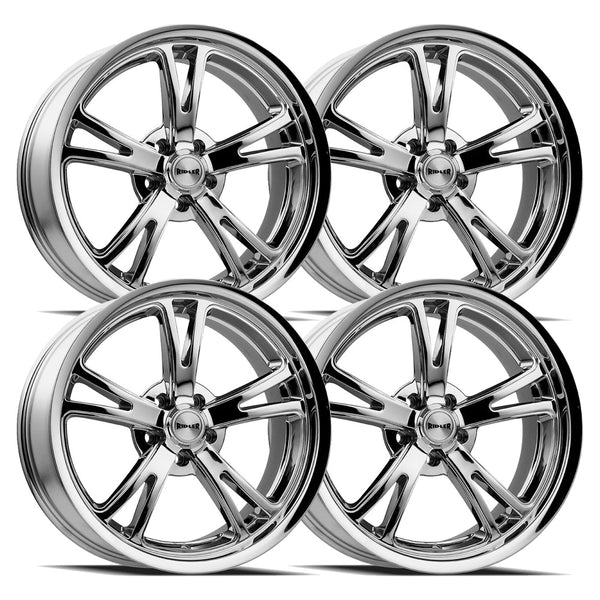 Ridler 606 Chrome Set - 88-98 OBS - Staggered 18