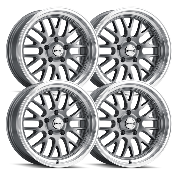 Ridler 607 Gray Set - 88-98 OBS - Staggered 18
