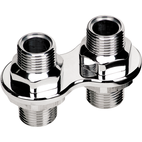 Billet Specialties A/C Bulkhead 2-Port Black Billet Specialties A/C Bulkhead 2-Port Black