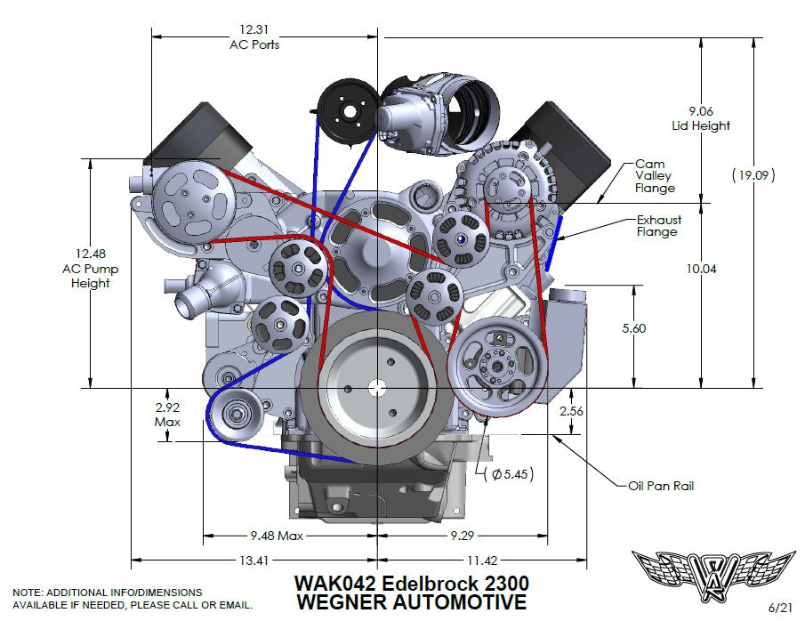 Wegner Accessory Drive - LS (2.3L Edelbrock, Corvette Offset