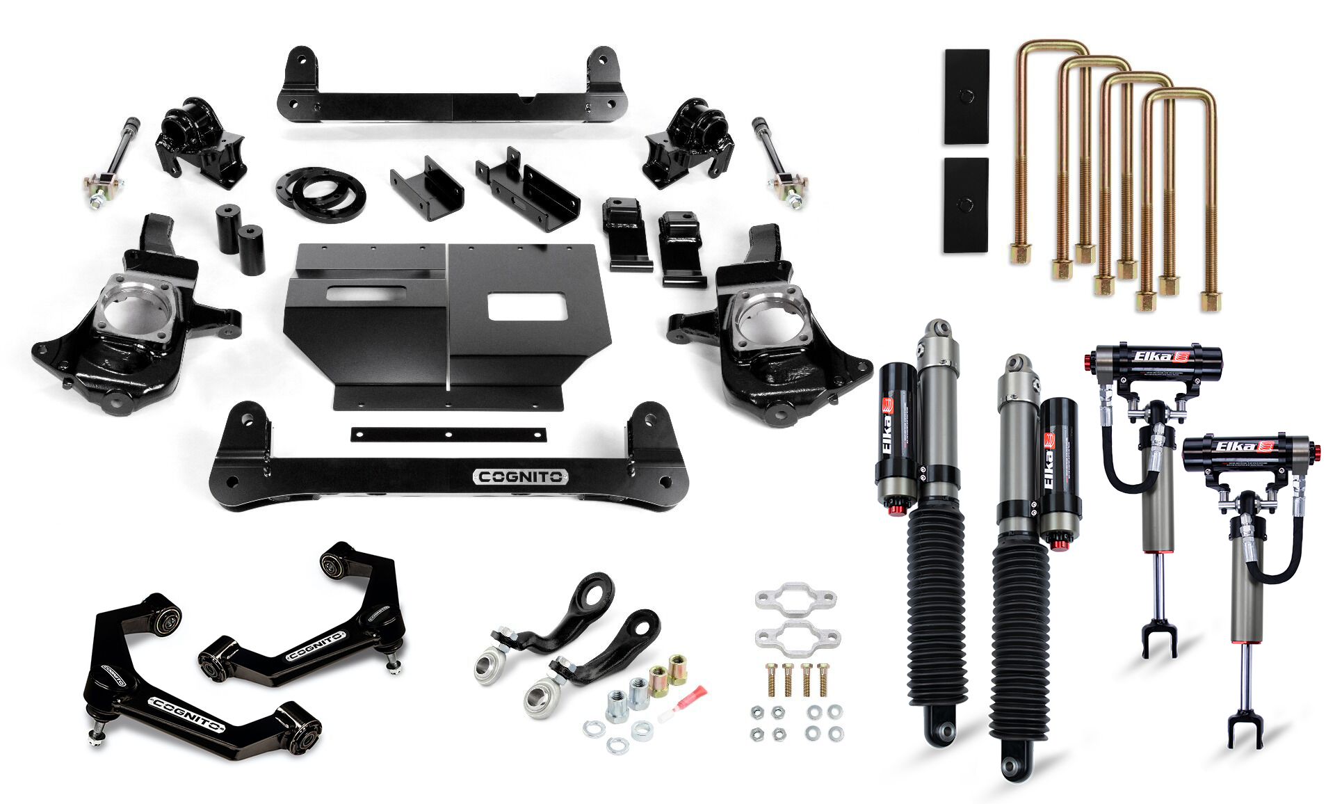 Cognito Elite Lift Kit, 4" - 2.5 Reservoir Elka Shocks - 11-19 GM 2500/3500