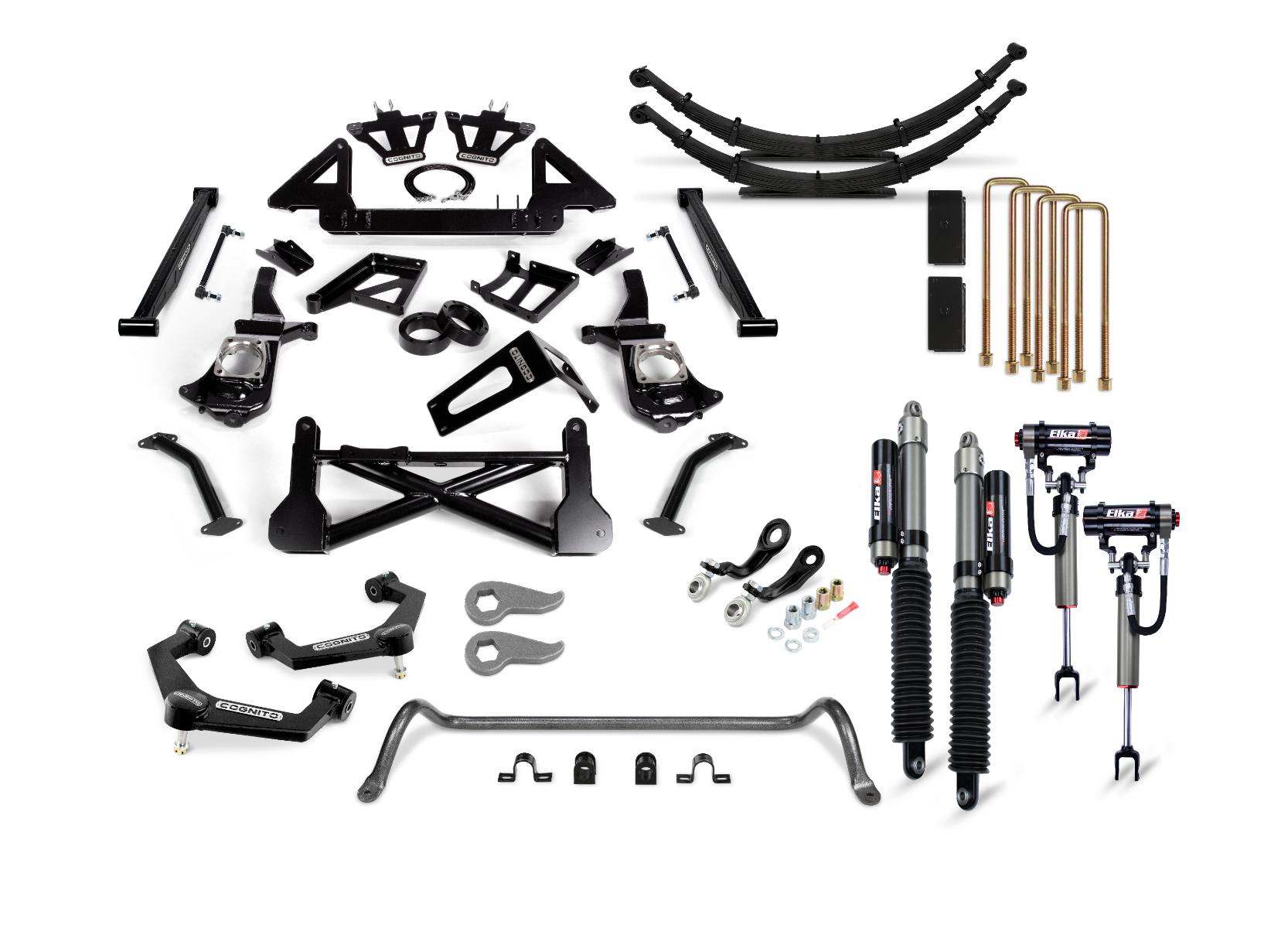 Cognito Elite Lift Kit, 12" - 2.5 Reservoir Elka Shocks - 11-19 GM 2500/3500