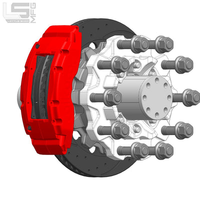 Little Shop 8-Lug 16" Rear Big Brake Kit - 88-00 GM 2WD C2500/C3500
