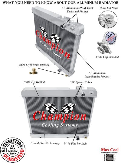 Champion LSX Aluminum Radiator - 63-66 C10