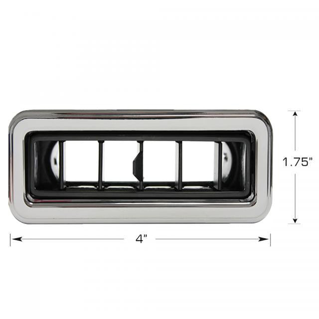 Vintage Air ProLine Streamline Louver, Black / Polished - 4.00"