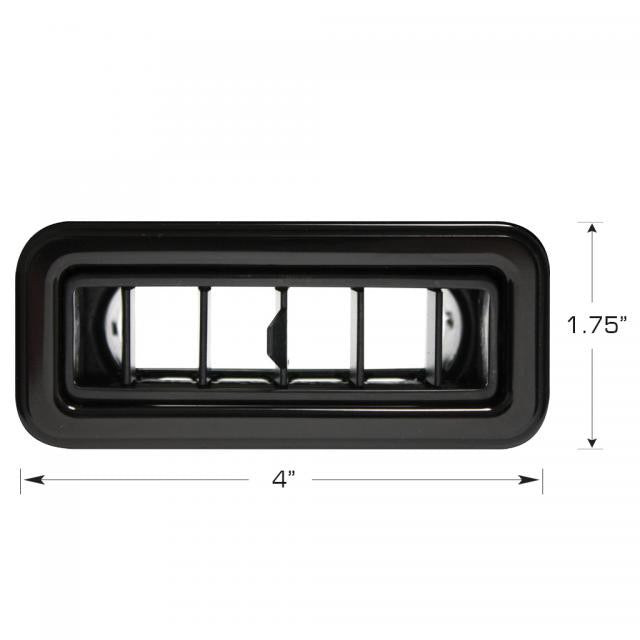 Vintage Air ProLine Streamline Louver, Black - 4.00"