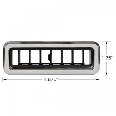 Vintage Air ProLine Streamline Louver, Black / Polished - 4.875"