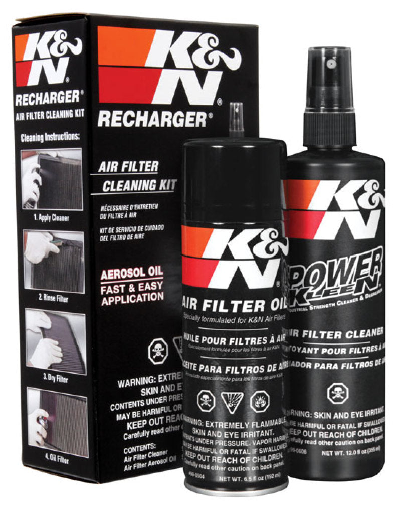 K&N Air Filter Cleaning Kit – Aerosol Cleaner & Red Oil, 14 Oz Total – Recharge Your Filter