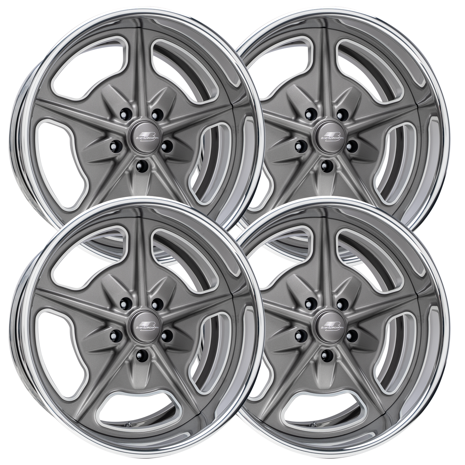 Billet Specialties Tec Salt Runner Gunmetal Set - 63-87 C10 - Staggered 20"
