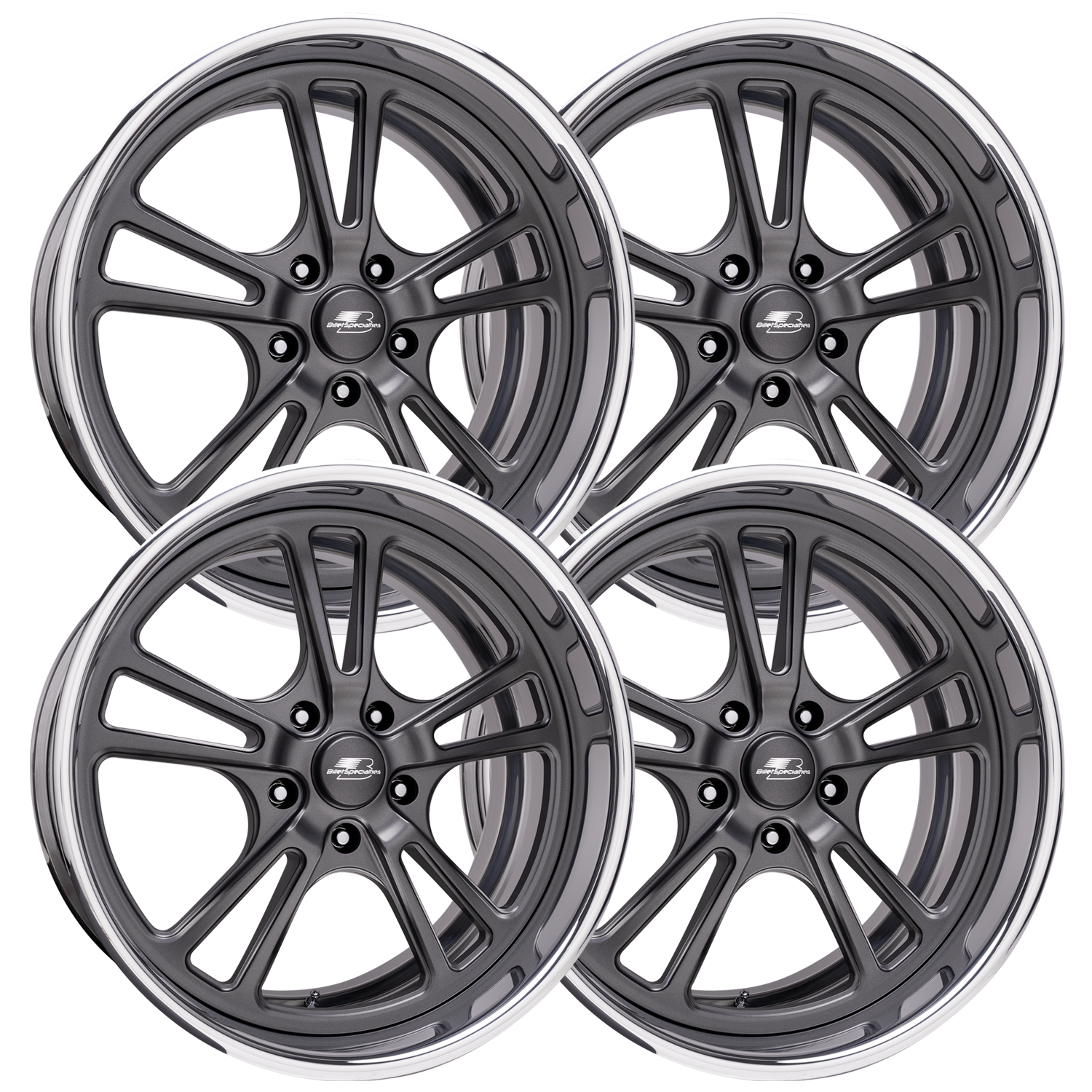 Billet Specialties Tec 9 Gunmetal Set - 63-87 C10 - Staggered 20"