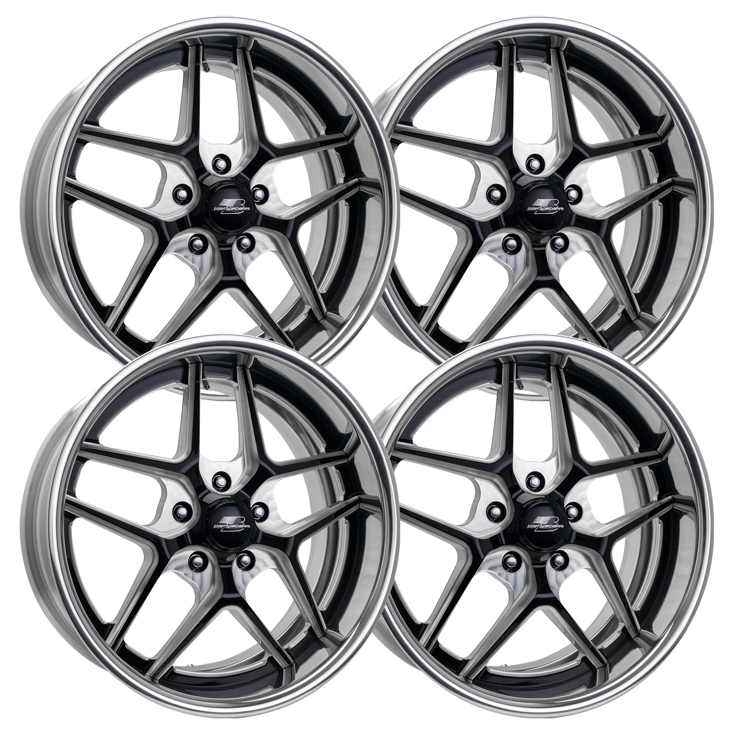 Billet Specialties Tec 5 Black Contrast Set - 63-87 C10 - Staggered 20"-20"/22"