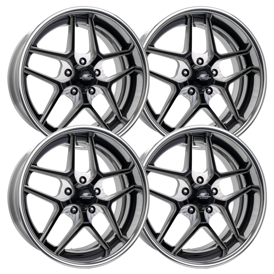 Billet Specialties Tec 5 Black Contrast Set - 63-87 C10 - Staggered 20"-20"/22"