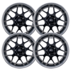 Billet Specialties Tec 7 Black Contrast Set - 63-87 C10 - Staggered 20"