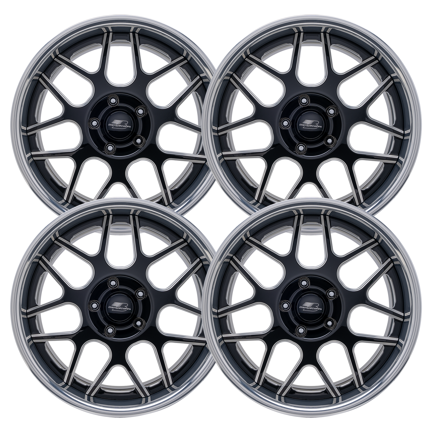 Billet Specialties Tec 7 Black Contrast Set - 88-98 OBS - Staggered 20"
