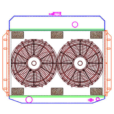 Griffin Aluminum Radiator - 61-64 F100 (Engine Side Brackets)