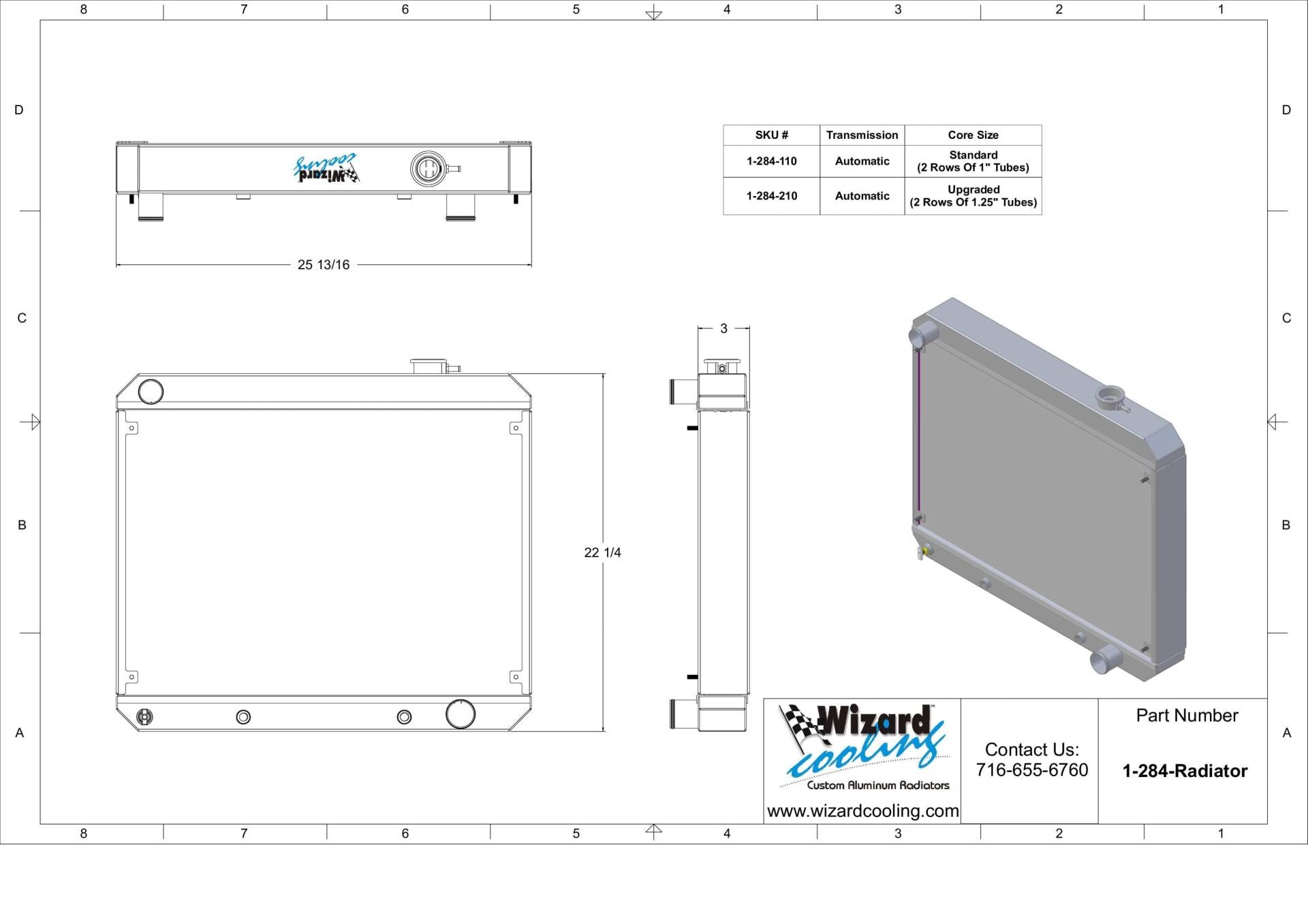 Wizard Cooling Radiator - 63-66 C10 / 63-66 SUV
