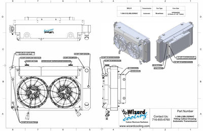 Wizard Cooling Radiator / Fans, LS Swap - 67-72 C10 / 67-72 SUV - Supercharged