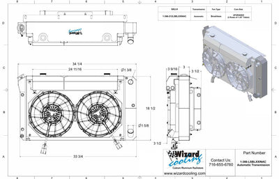 Wizard Cooling Radiator / Fans, LS Swap - 67-72 C10 / 67-72 SUV - Supercharged
