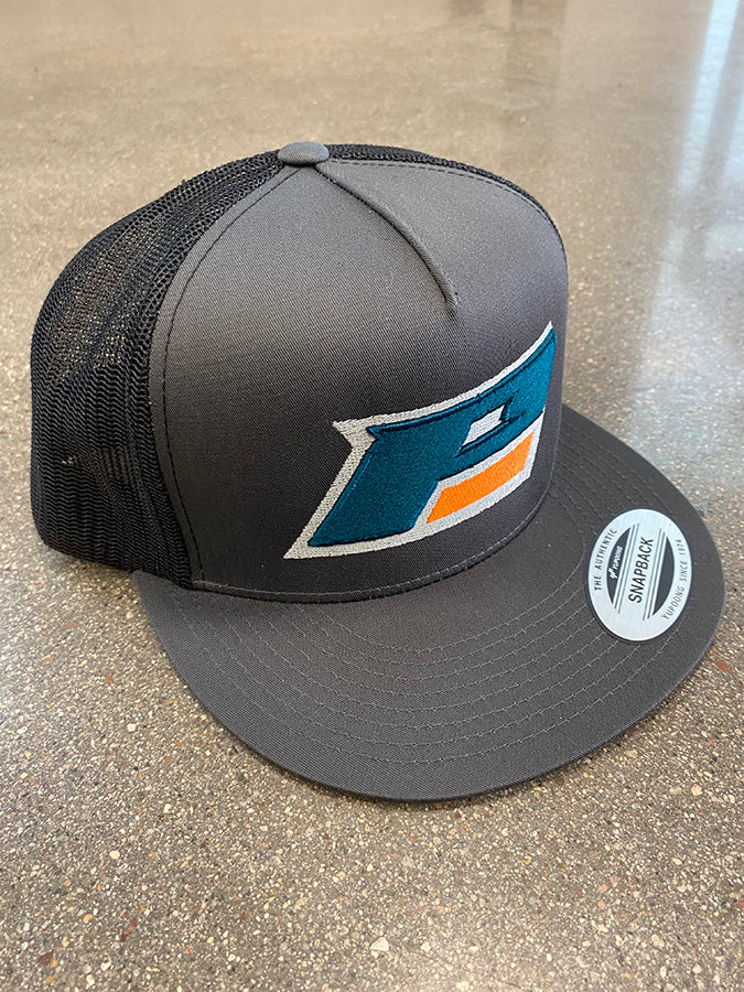 Pro Letter Hat - 5-Panel Mesh - Charcoal