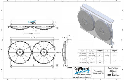 Wizard Cooling Radiator / Fans - 67-72 C10 / 67-72 SUV