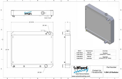 Wizard Cooling Radiator / Fans, LS Swap - 63-66 C10 / 63-66 SUV