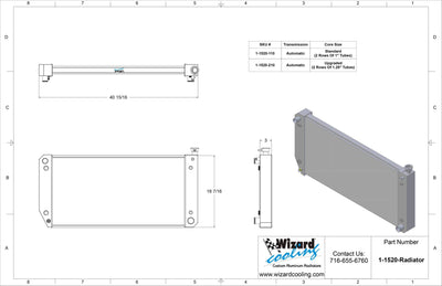 Wizard Cooling Radiator - 88-98 GM Truck / 92-99 SUV