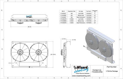 Wizard Cooling Radiator / Fans, LS Swap - 73-87 C10 / 73-91 SUV