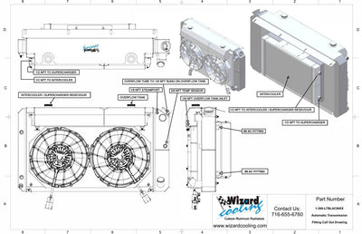 Wizard Cooling Radiator / Fans, LT Swap - 67-72 C10 / 67-72 SUV - Supercharged