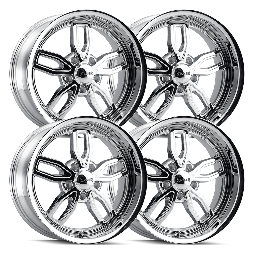 Ridler 608 Chrome Set - 63-87 C10 - Staggered 20