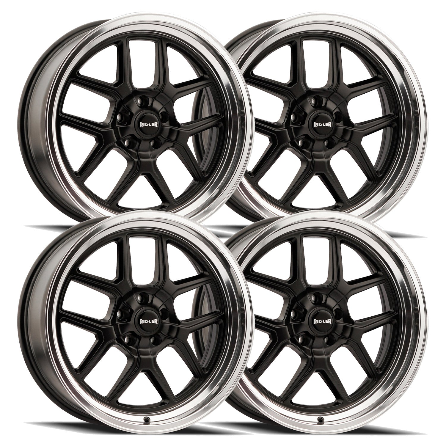Ridler 610 Black Set - 88-98 OBS - Staggered 20"