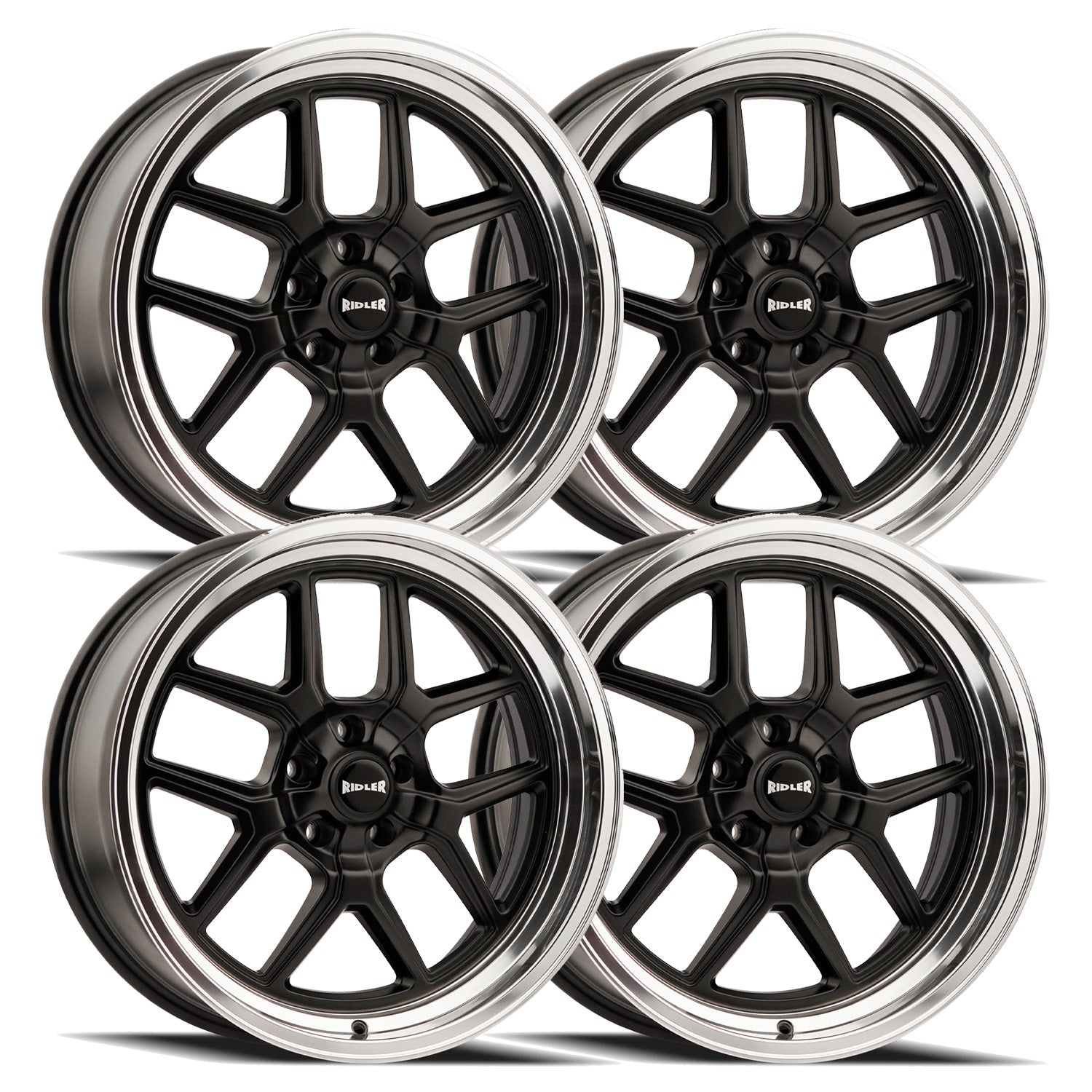 Ridler 610 Black Set - 63-87 C10 - Staggered 20