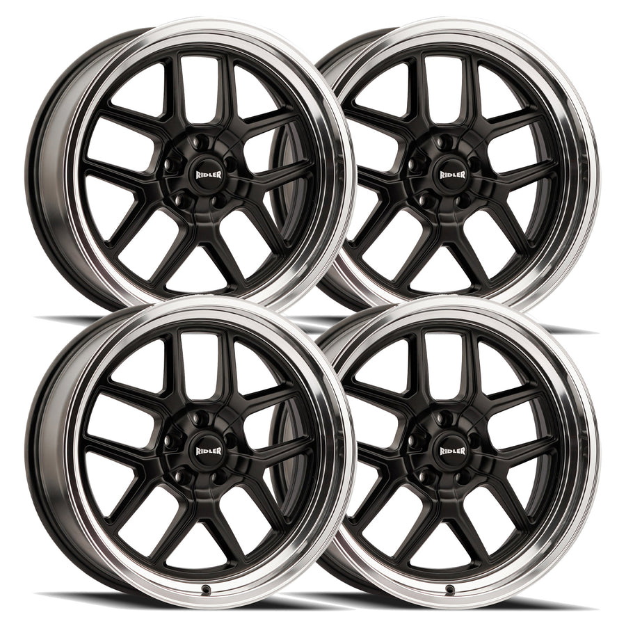 Ridler 610 Black Set - 88-98 OBS - Staggered 20"