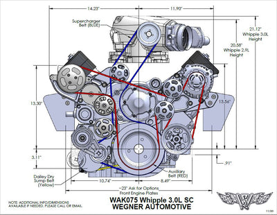 Wegner Accessory Drive - LS (3.0L Whipple, Camaro Offset)