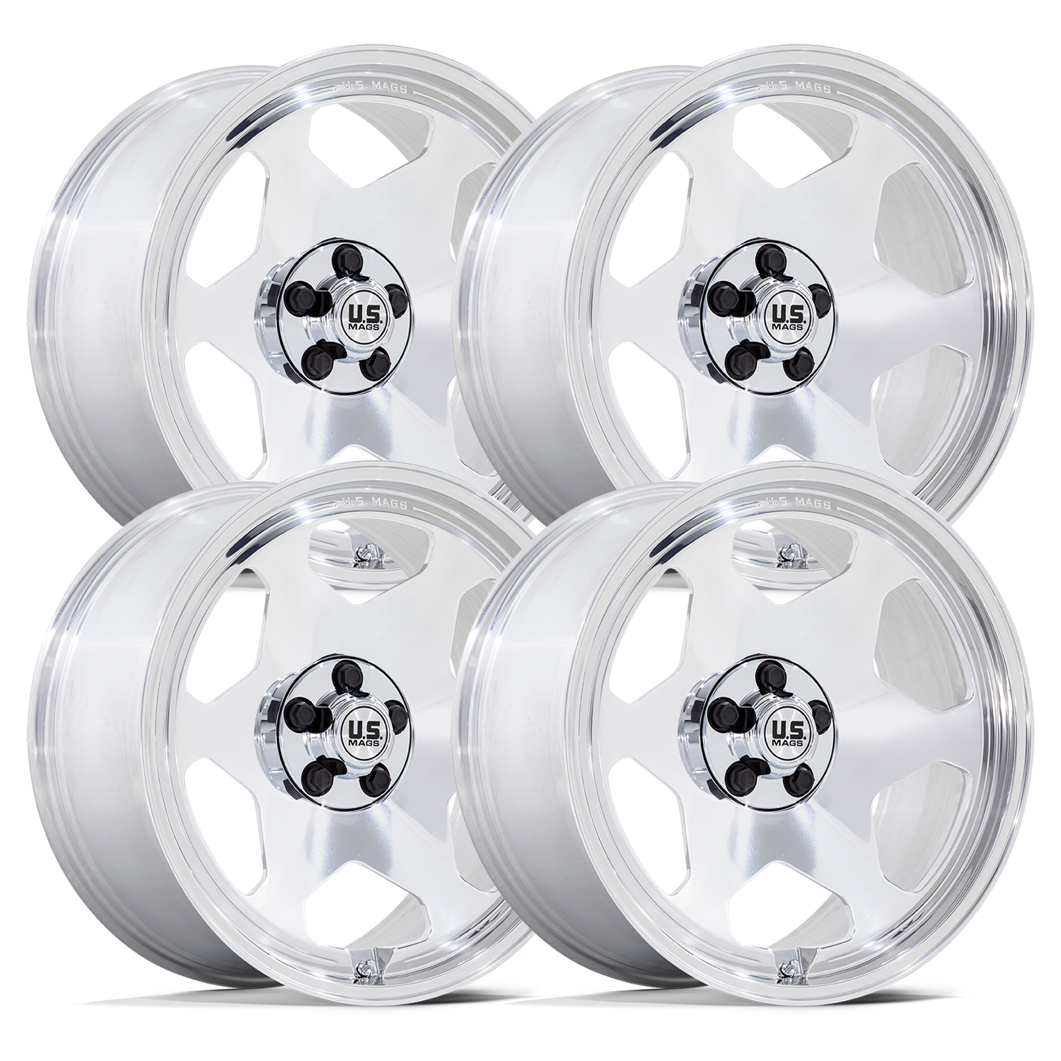 US Mag UC144 OBS Polished Set - 88-98 OBS - Staggered 20"-22"