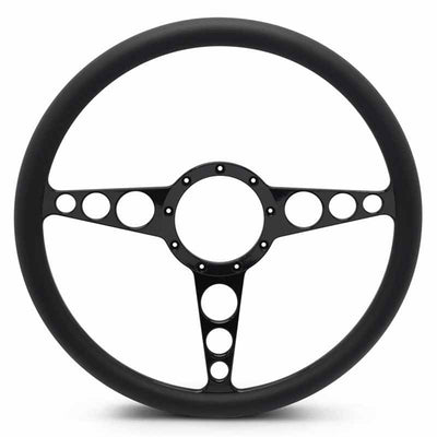 Eddie Motorsports Steering Wheels, Gloss Black Racer - 15"