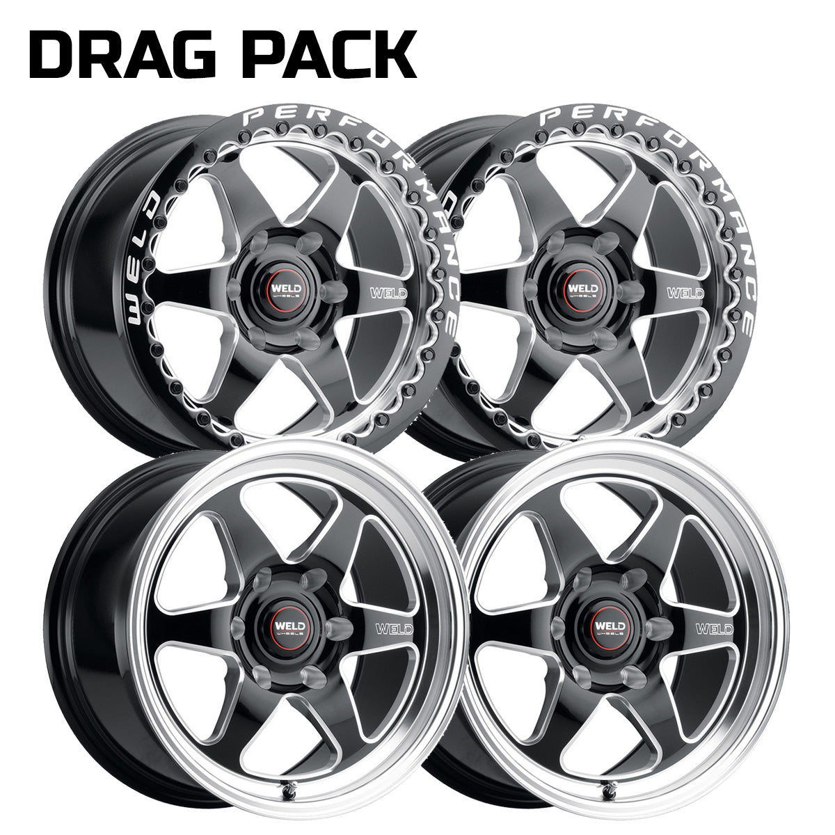 Weld Racing Ventura 6 Drag Pack - 15-23 F150 - 17-20" Beadlock