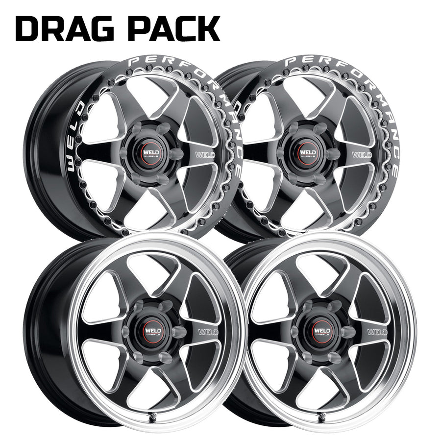 Weld Racing Ventura 6 Drag Pack - 15-23 F150 - 17-20" Beadlock