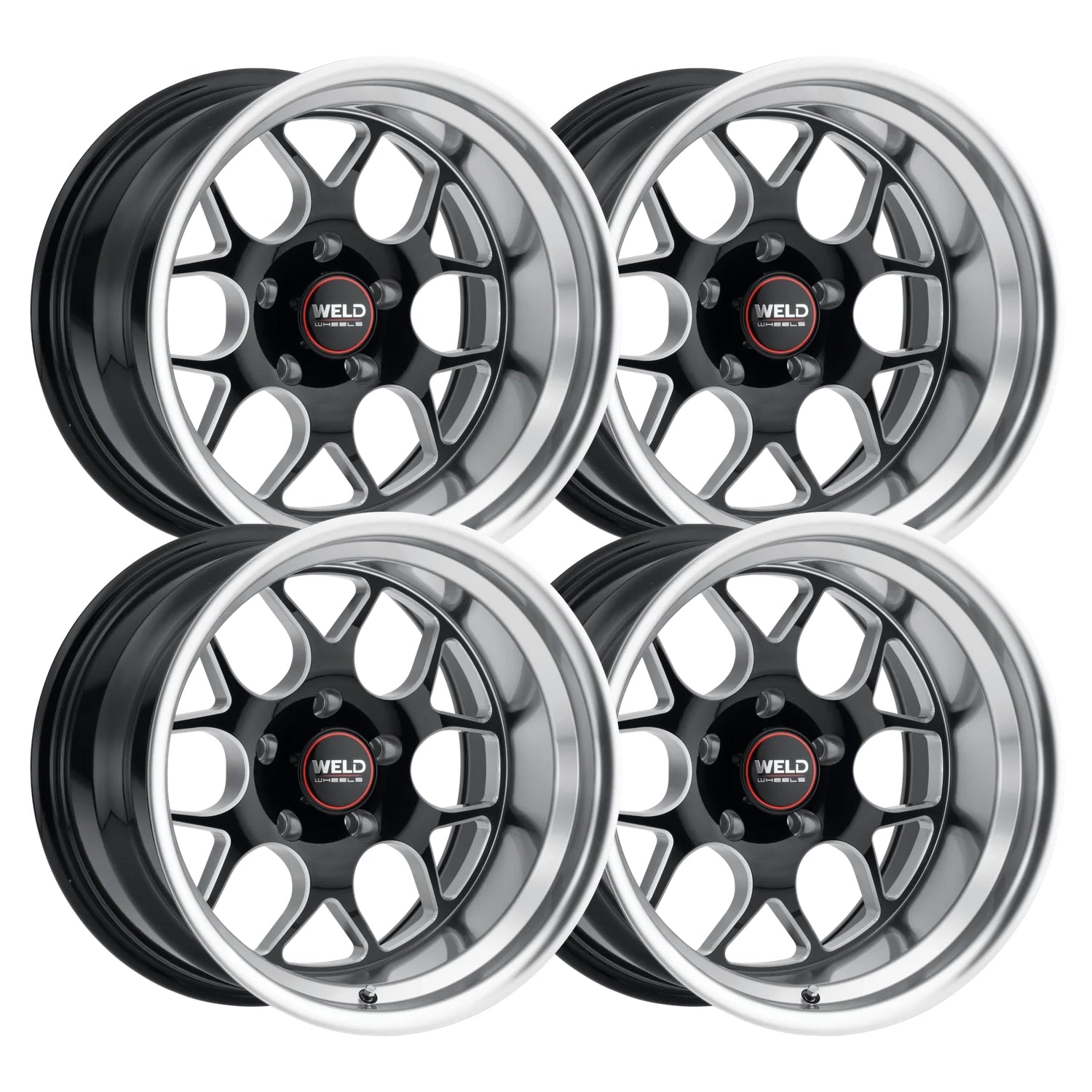 Weld Racing S110 Solana Black Milled Set - 88-98 OBS - Staggered 18"-22"