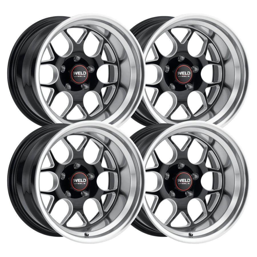 Weld Racing S110 Solana Black Milled Set - 63-87 C10 - Staggered 18"-22"