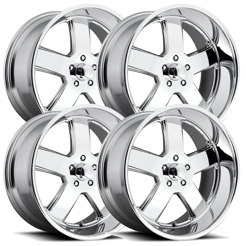 US Mag U116 Hustler Chrome Set - 63-87 C10 - Staggered 20"-22"