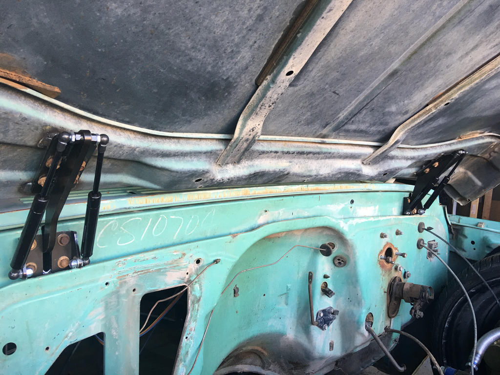 hood lip molding on 68 c-10 site 67-72chevytrucks.com 67-68 Chevy/GMC Truck C10 K10 Steel Factory Flat Gas assisted for easy operation and no hood prop needed Switch Suspension Hood Hinges -