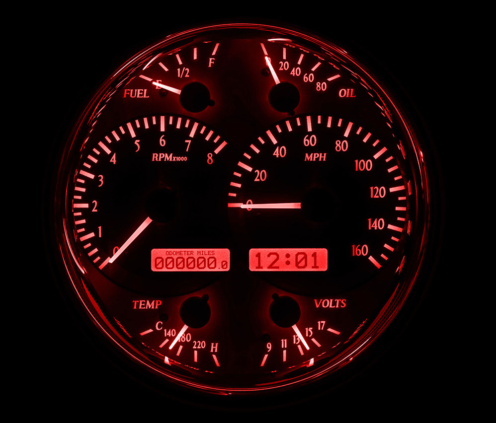 ボリュームＷＡＨ Dakota Digital VHX Universal SIngle Round Gauges VHX-1019