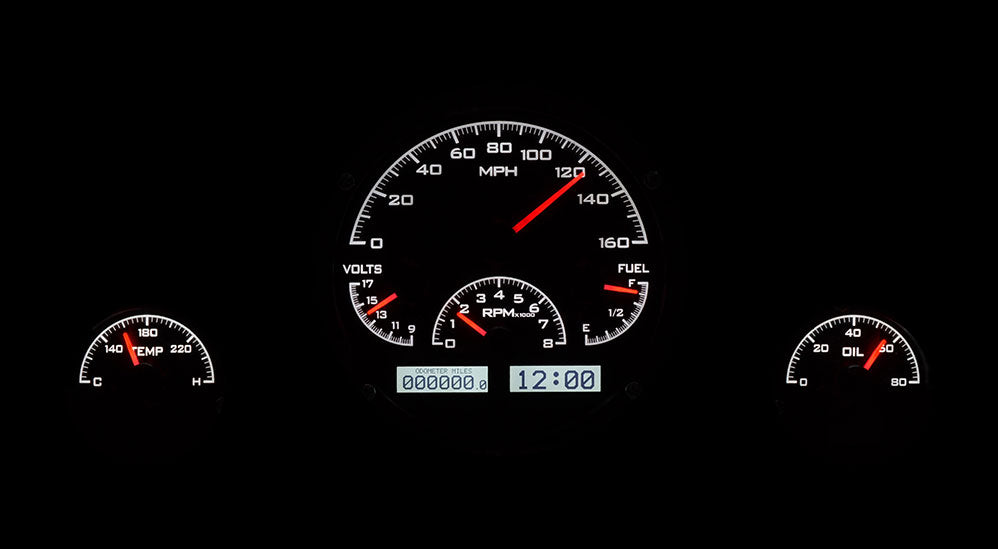 Dakota Digital VHX Universal Triple Round Gauge Set