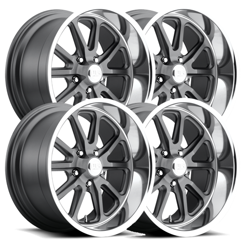 US Mag U111 Rambler Gunmetal Set - 63-87 C10 - Staggered 18"-22"