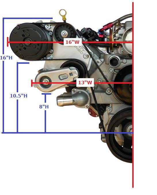 Dirty Dingo High Mount For Sanden Compressor - All LS
