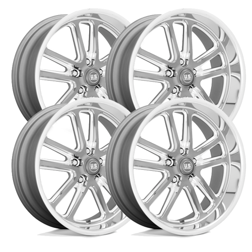 US Mag U130 Bullet Gunmetal Set - 63-87 C10 - Staggered 18"-22"