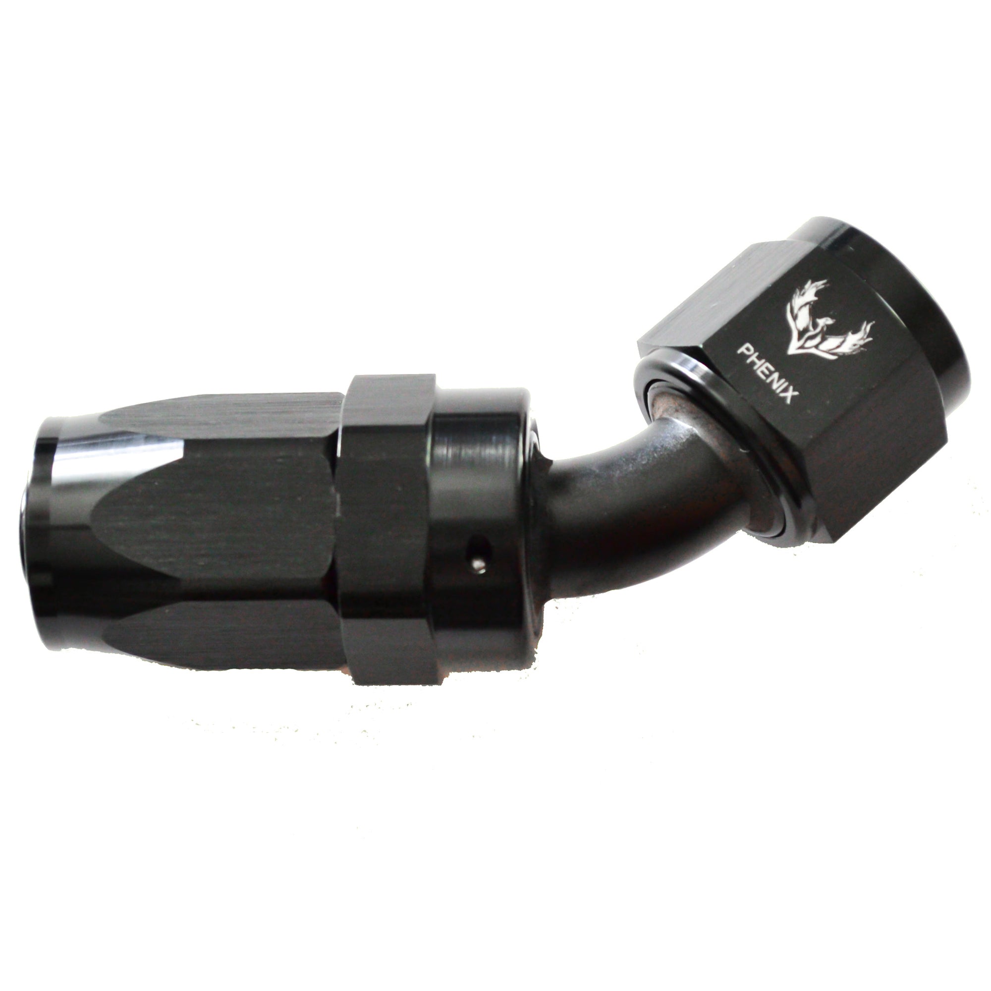 Phenix Compression Swivel Hose End, -6 AN, 45 Degree