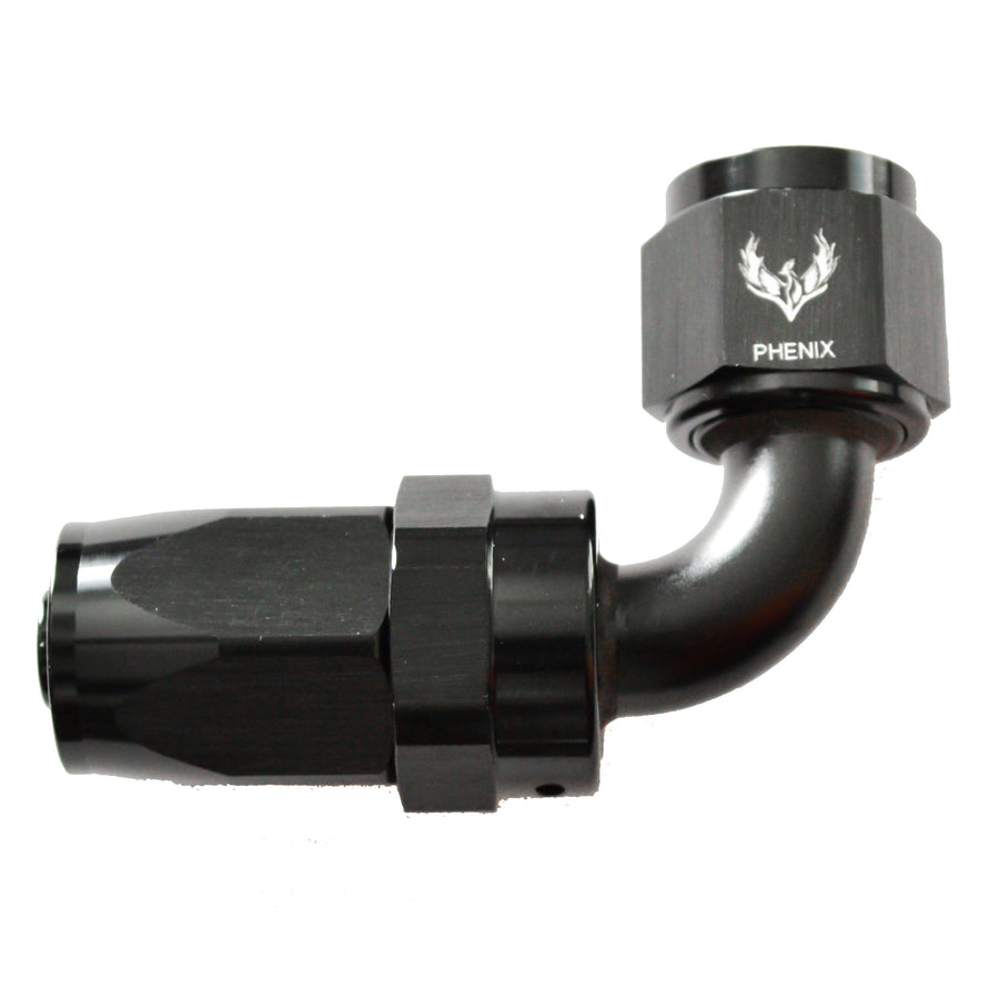 Phenix Compression Swivel Hose End, -6 AN, 90 Degree